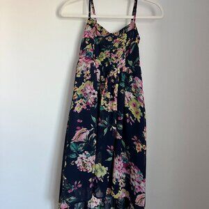 LF- Millau Floral Navy Asymmetrical dress